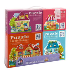 Puzzle set 4 in 1 Fairytale city