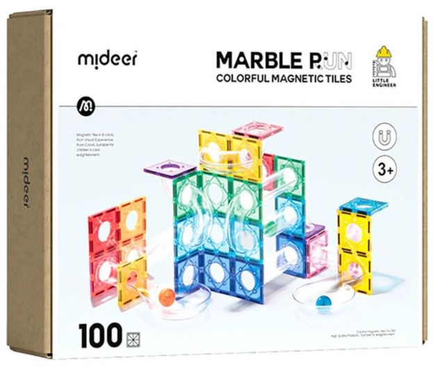 Colorful magnetic marble run 100 pieces